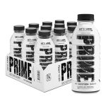 Prime Hydration Drink Sports Beverage"LEMON LIME，" Naturally Flavored， 10% Coconut Water， 250mg BCAAs， B Vitamins， Antioxidants， 835mg Electrolytes， 20 Calories per 16.9 Fl Oz Bottle (Pack of 12)